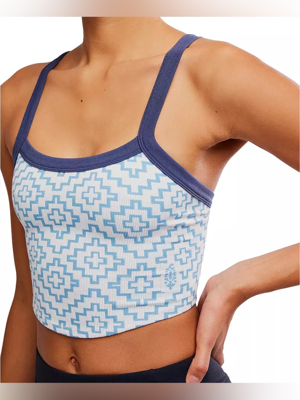 *NWT* Free People FP Movement All Clear Jacquard Cami in Blue Crush Combo, XL - Picture 9 of 16